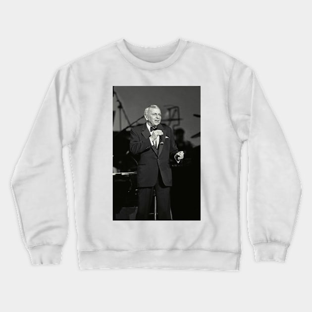 Frank Sinatra BW Photograph Crewneck Sweatshirt by Concert Photos